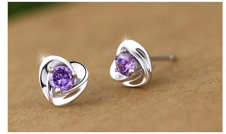 Cercei argint mov Eternity 